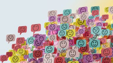 Emotions & Empathie Émotions et empathie : multitude de bulles d'émoticônes aux expressions variées